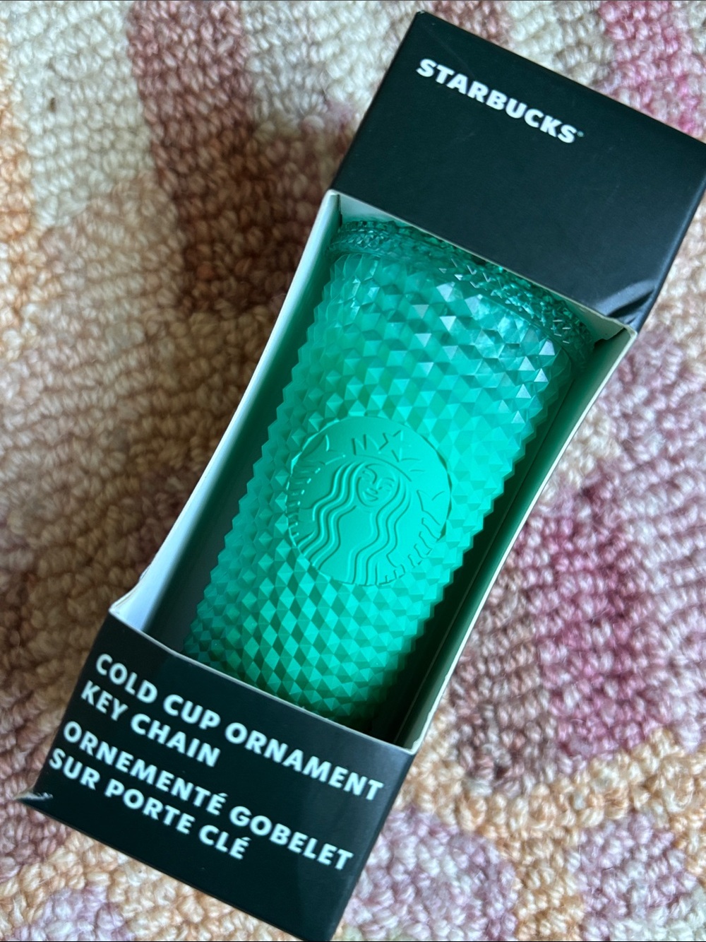 Starbucks Ombré Waxberry Green hues Gemstone Cold Cup Ornament Key Chain NWT